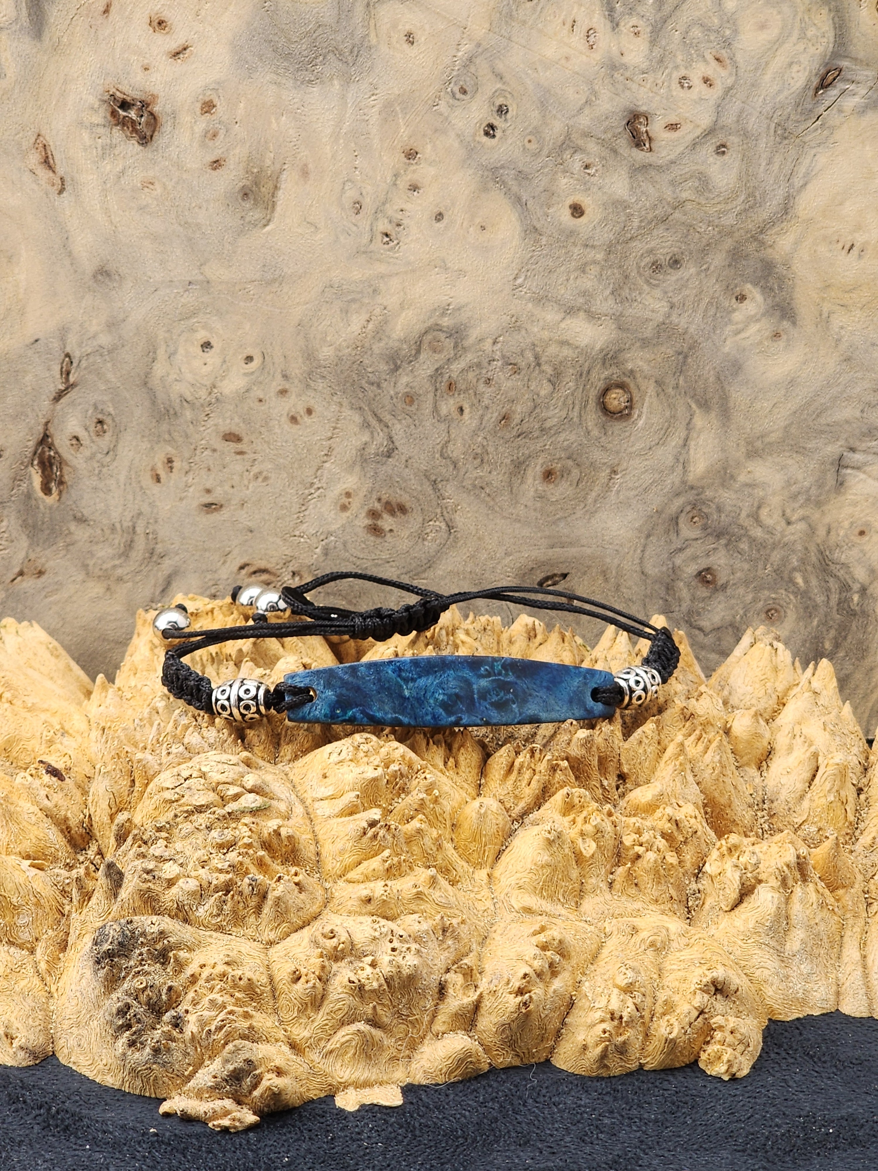 Wood Accent Adjustable Bracelet