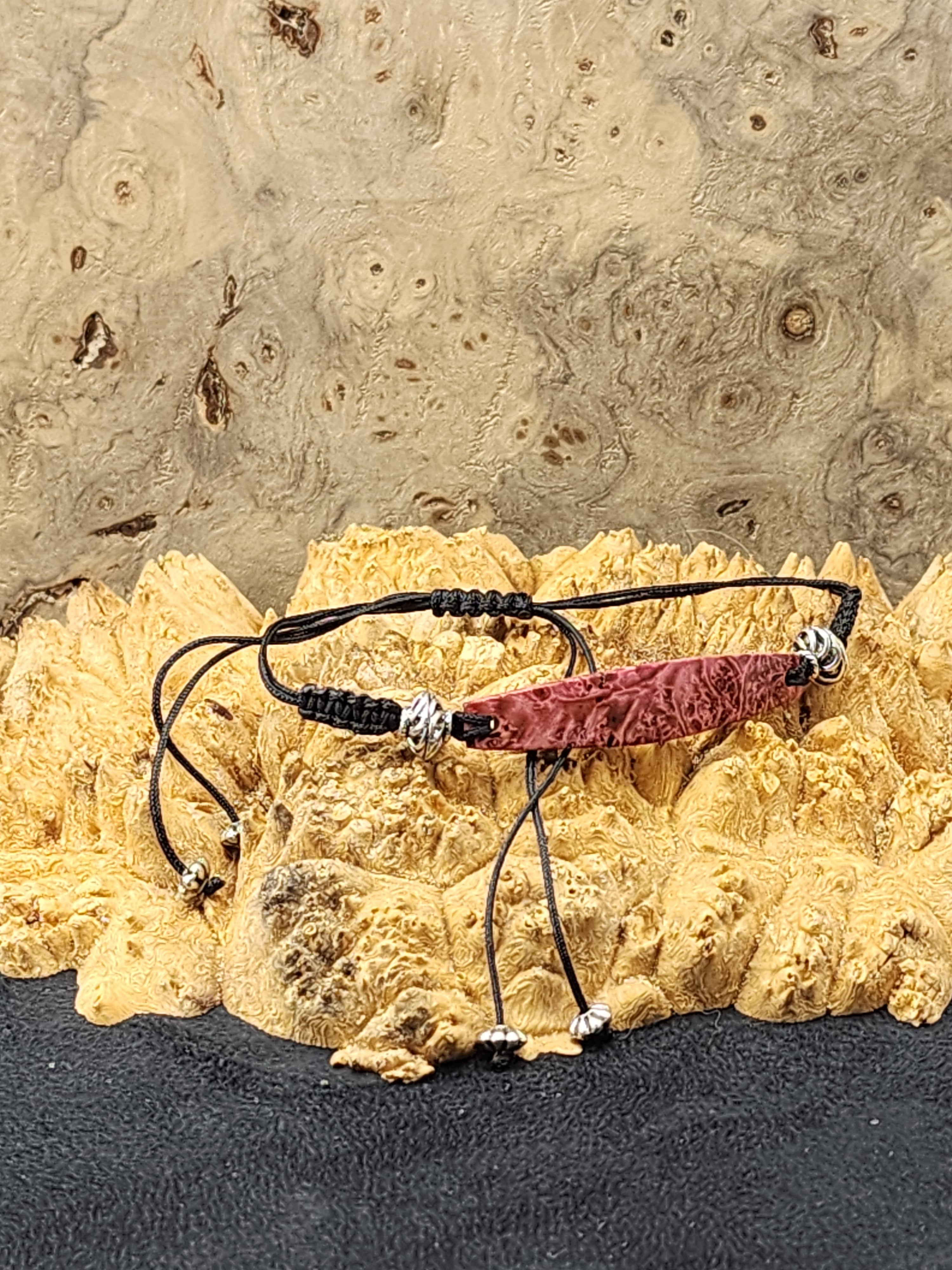 Wood Accent Adjustable Bracelet