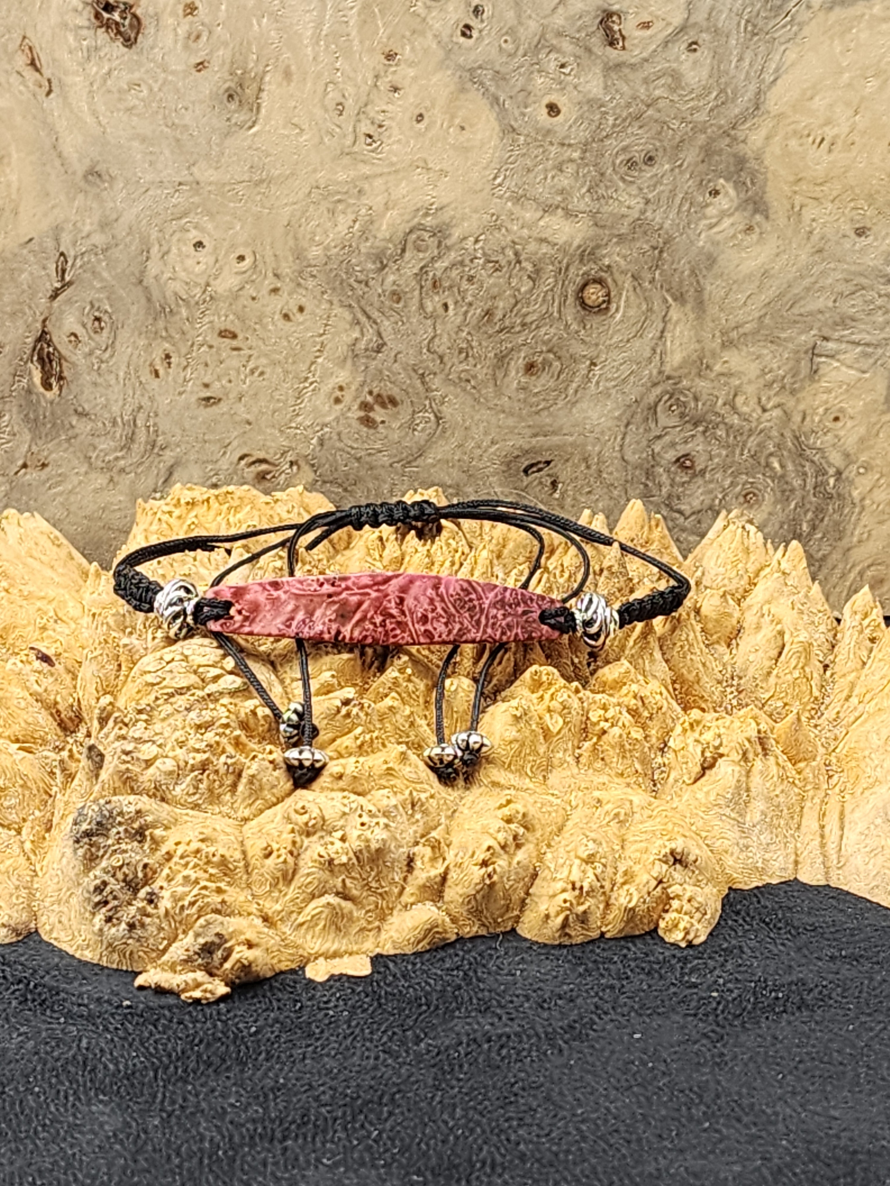 Wood Accent Adjustable Bracelet